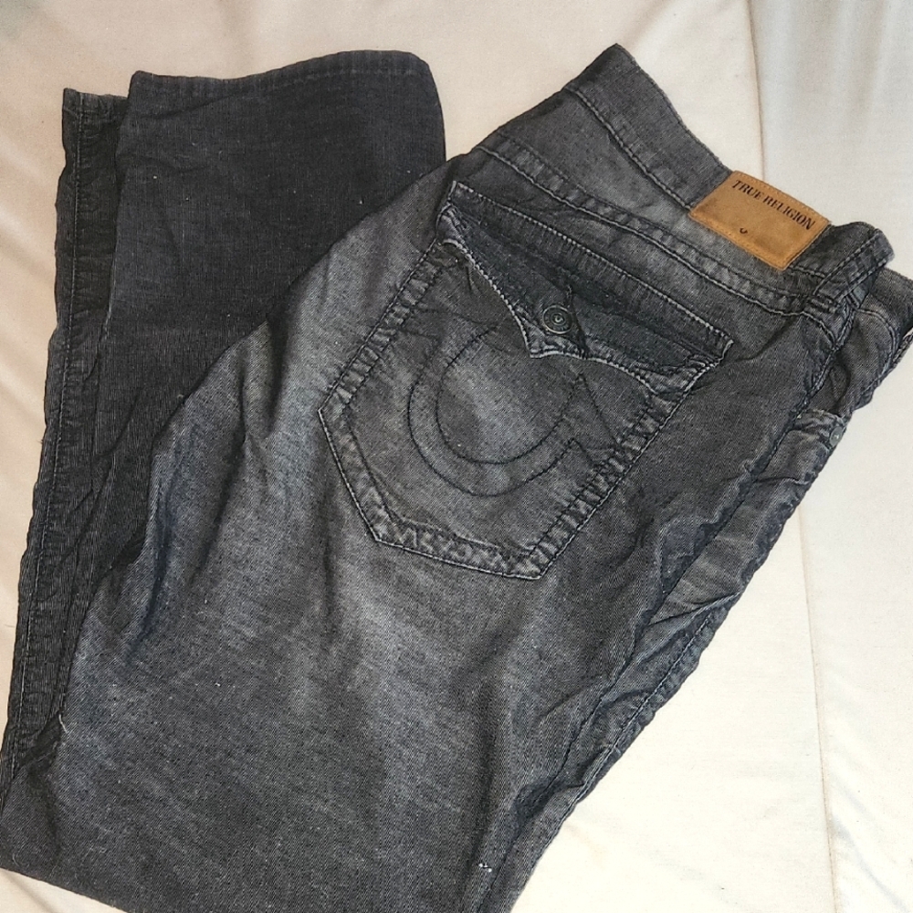 Mens Size 40 True Religion Blue Gray Pants